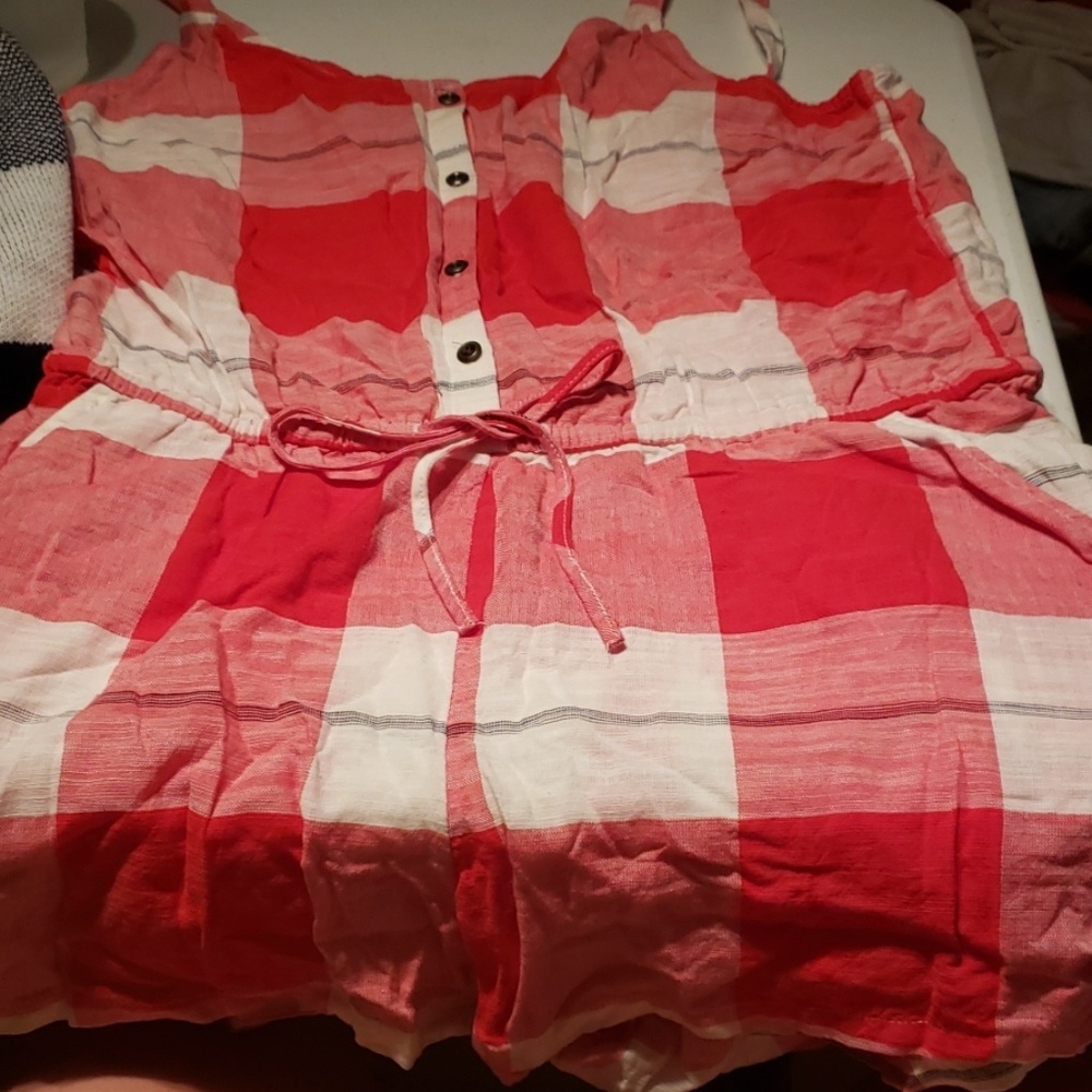 Gingham Picnic Romper with adjustable straps